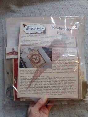 Button Farm Club November Mini Album Journal Scrapbook Kit 7gypsies Kaisercraft